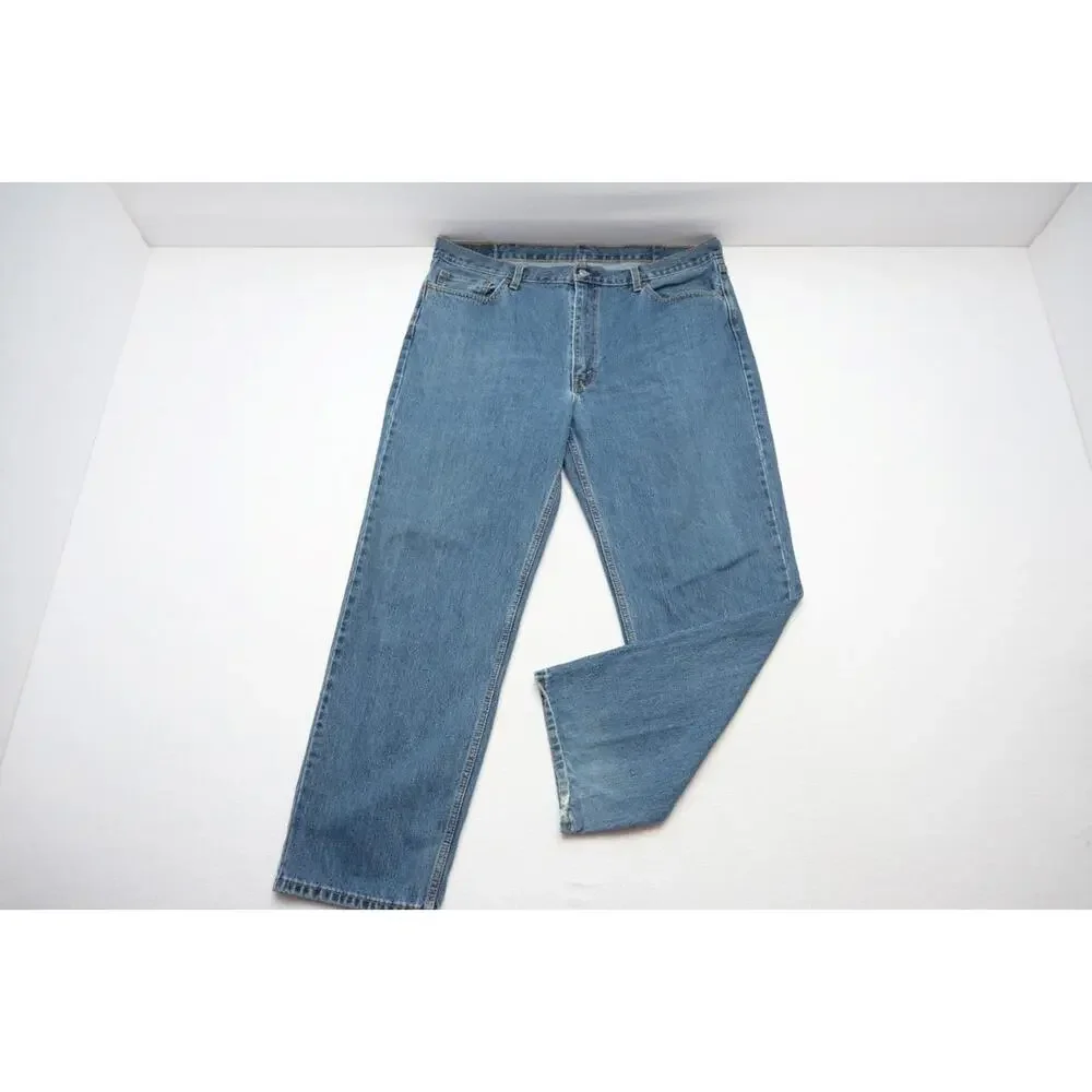 Levi's 550 Relaxed Fit Straight Rugged Blue Denim Jeans Mens‎ Size 42 x 32